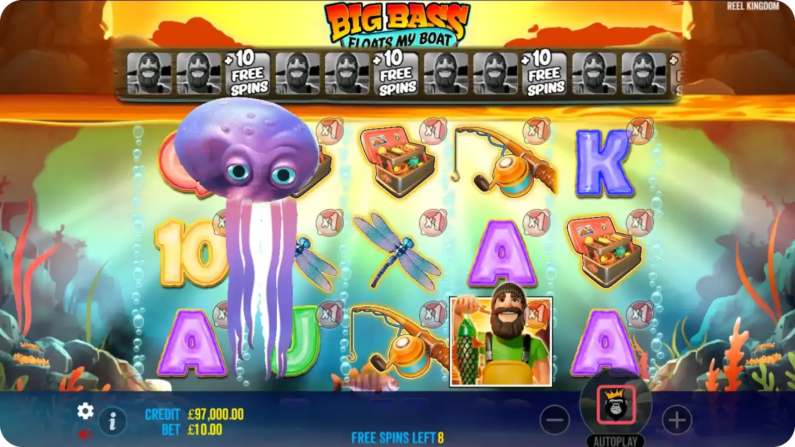 Feature Octopus in slot